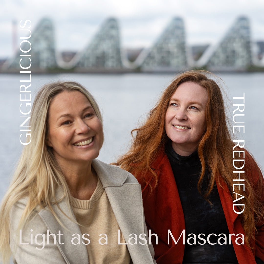 True Redhead mascara and Gingerlicious Mascara on beautiful models. Light as a Lash Mascara from HEY REDHEAD. Location Vejle, Denmark. Shot by Kasia Bryjack. Founder Eva Reng-Andersen and Karin Tuxen.