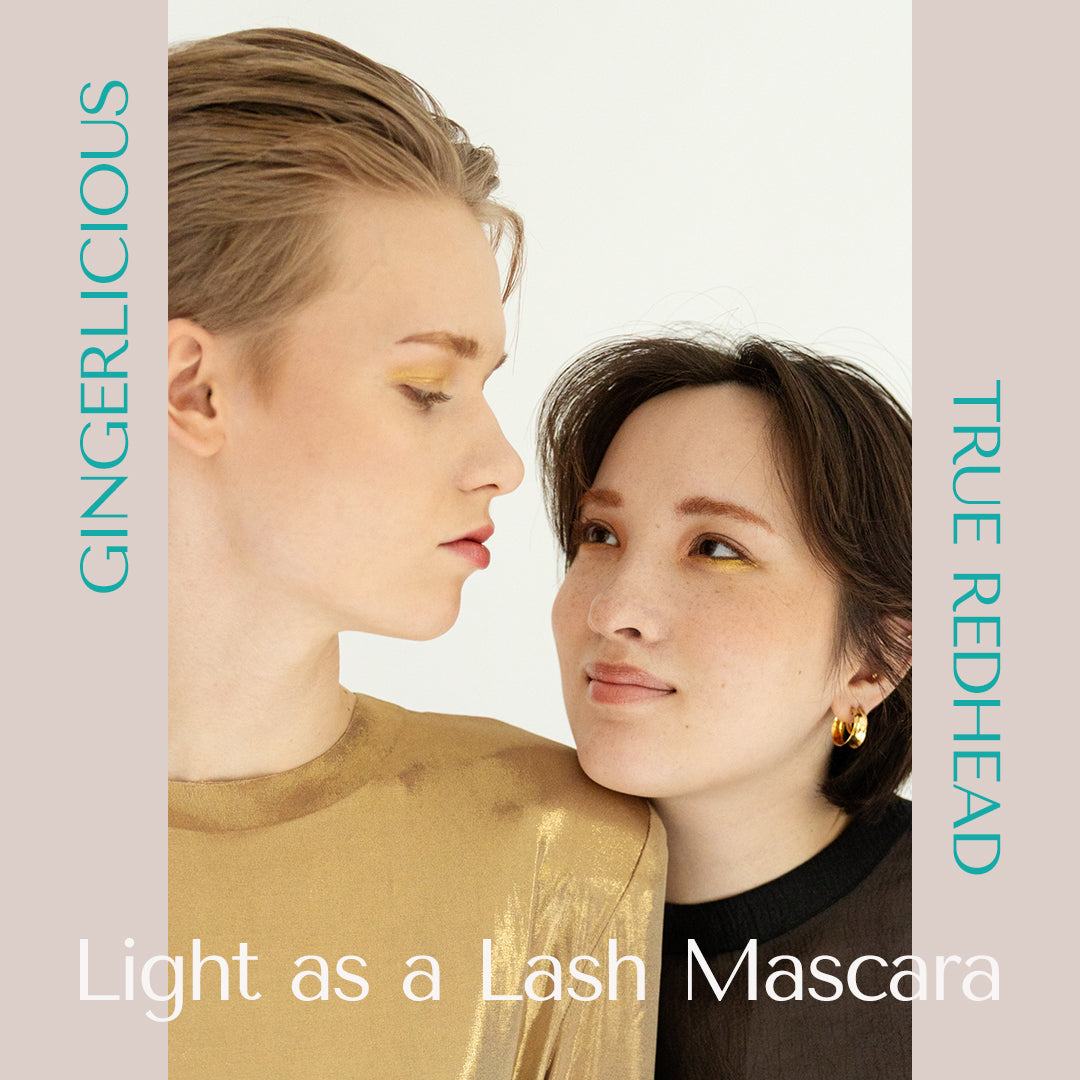 True Redhead mascara and Gingerlicious Mascara on beautiful models. Asian model and Danish model. You can wear Light as a lash mascara on brows too. Hey redhead mascara contains healthy and natural serum. Ricinus oil and vitamin E