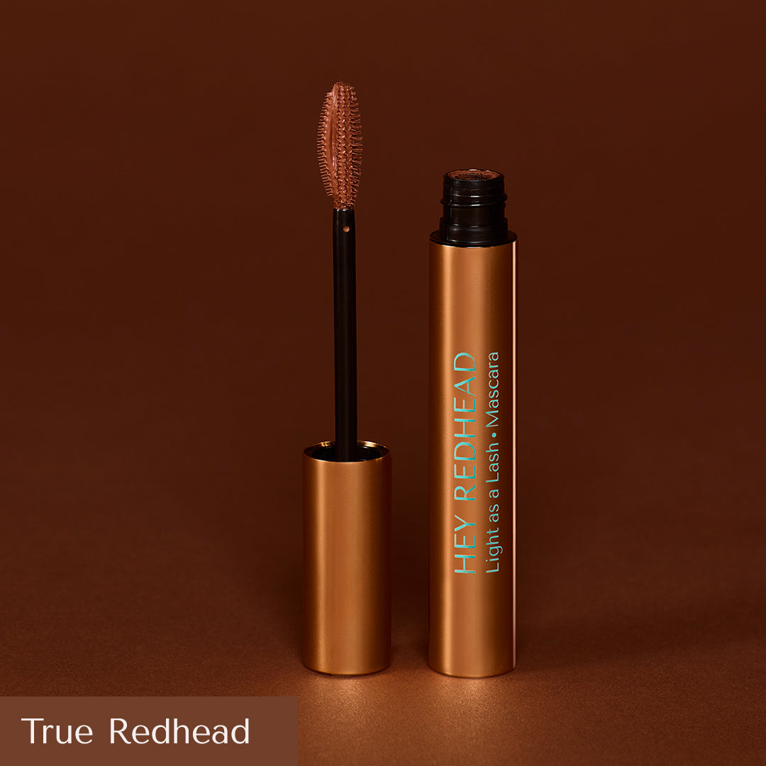 True Redhead Mascara. Read and learn more about HEY REDHEAD® Mascaras on the website and webshop HEY REDHEAD® EU. Order here Today. HEY REDHEAD® mascaras are vegan and produced in Denmark following the highest standard of producing to accomodate all your needs. Mascara for redheads. Ginger mascara. 